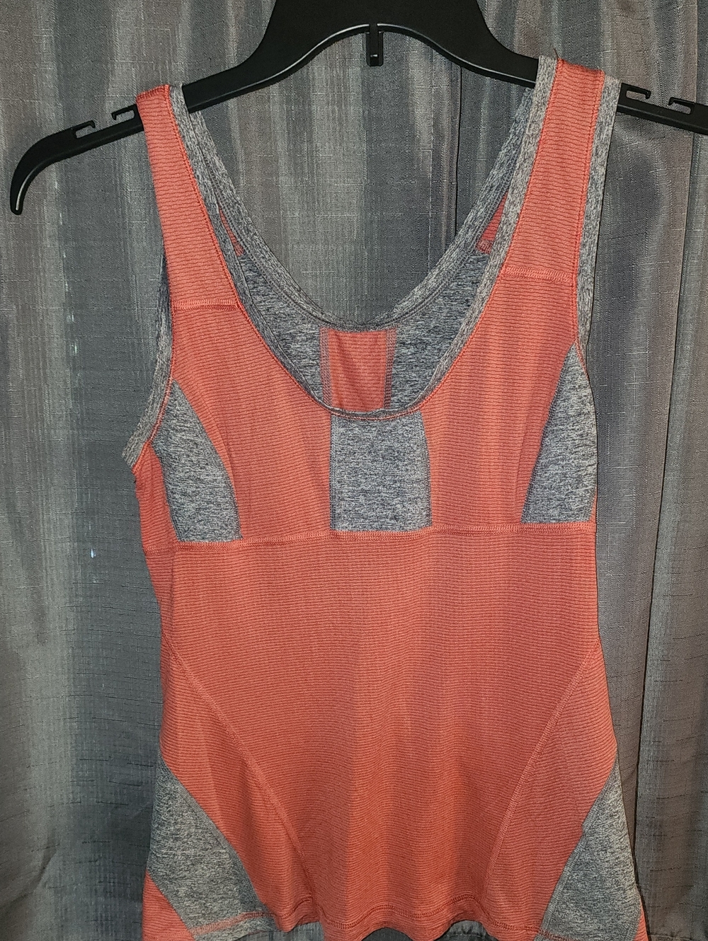 Lululemon Heathered Gray & Coral Performance Tank